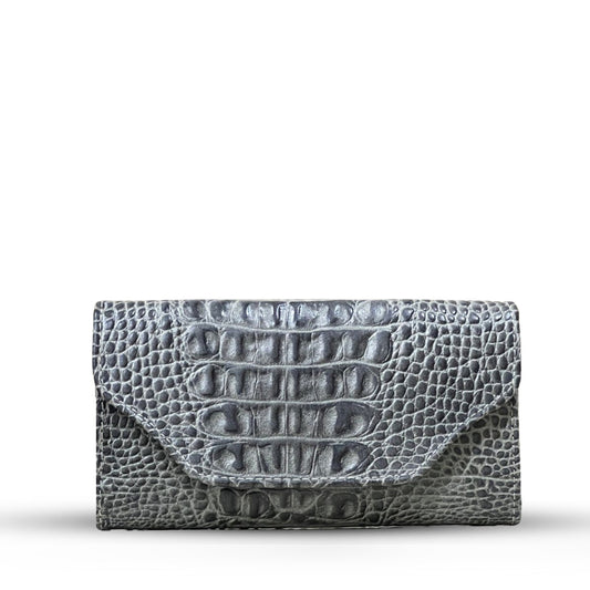 LEATHER LOG CROCODILE WALLET